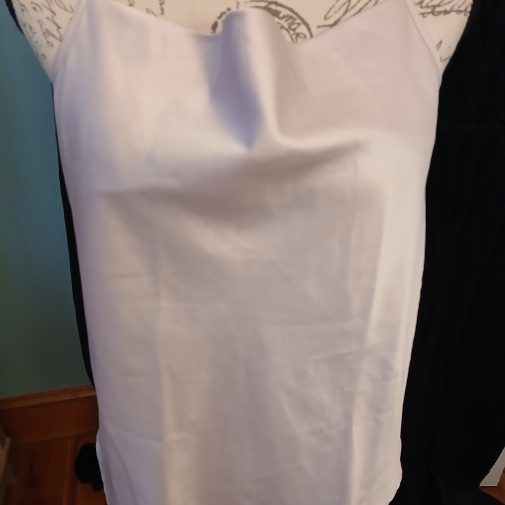 Pleione [Anthro) Satin Sleeveless Slip Top in Baby Pink